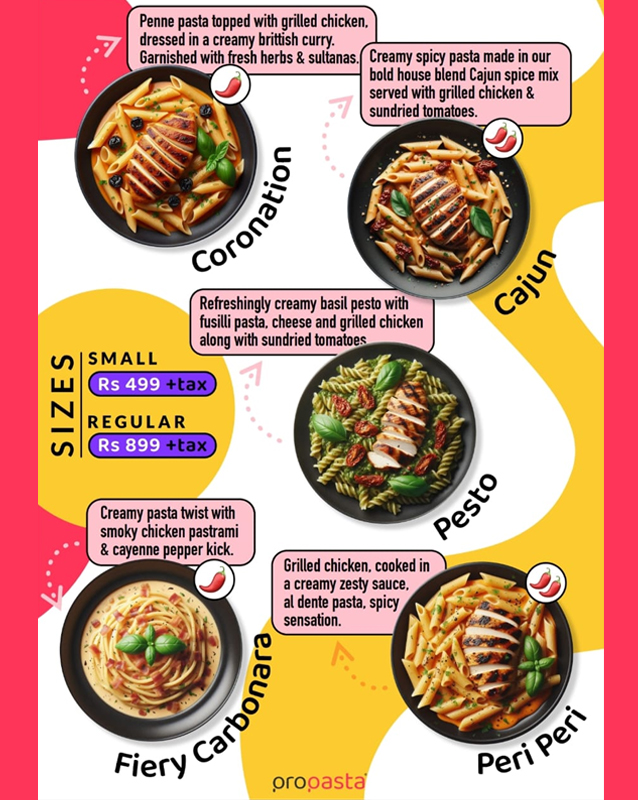 Propasta  menu