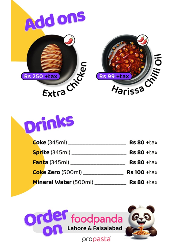 Propasta  menu