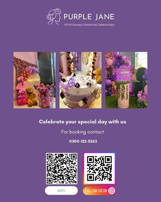 Purple Jane Cafe menu