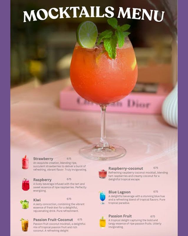 Purple Jane Cafe menu