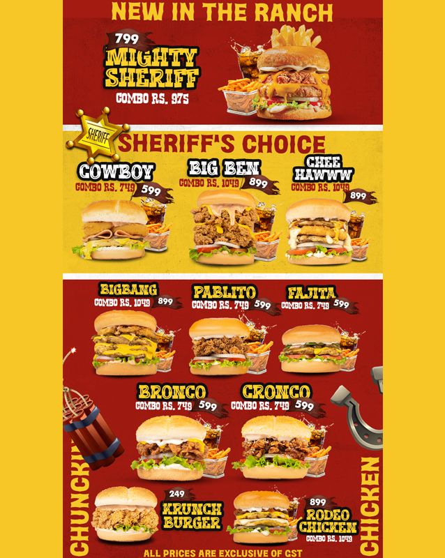 Ranchers menu