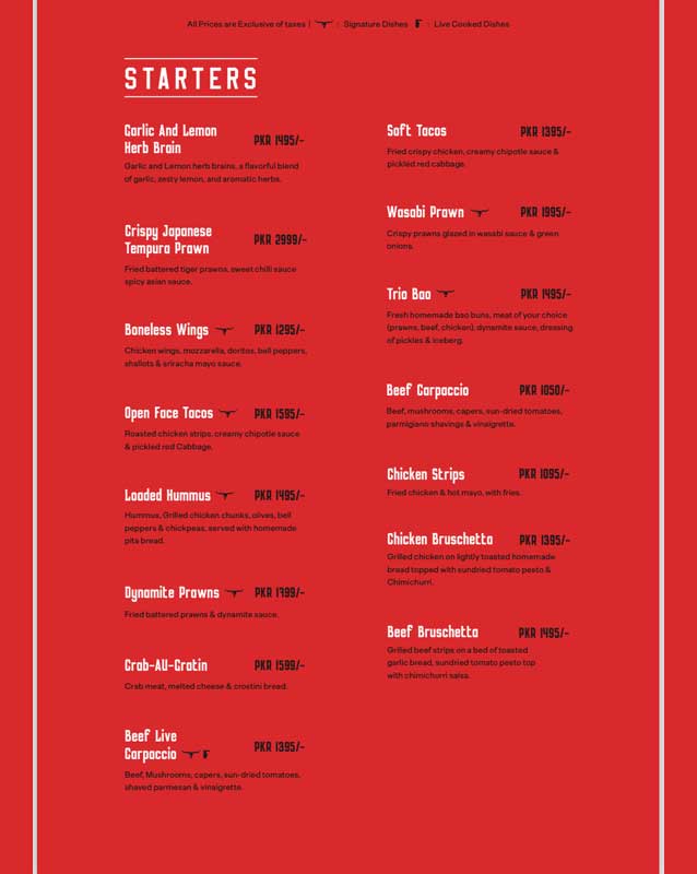 RARE menu