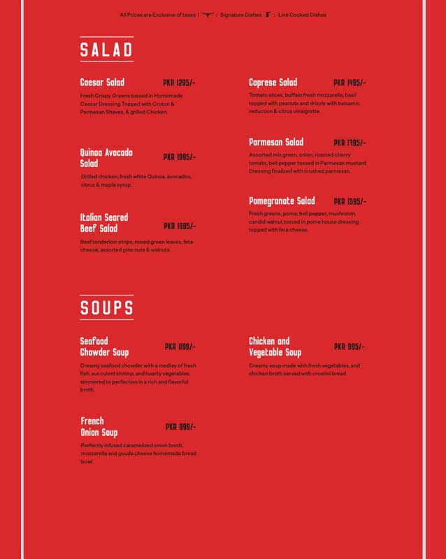 RARE menu