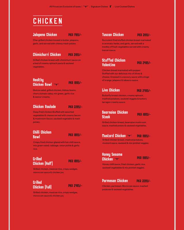 RARE menu