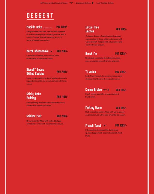 RARE menu