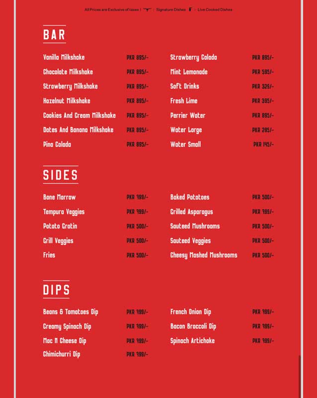 RARE menu