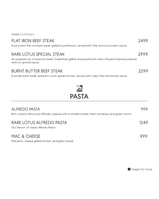 Rare Lotus menu