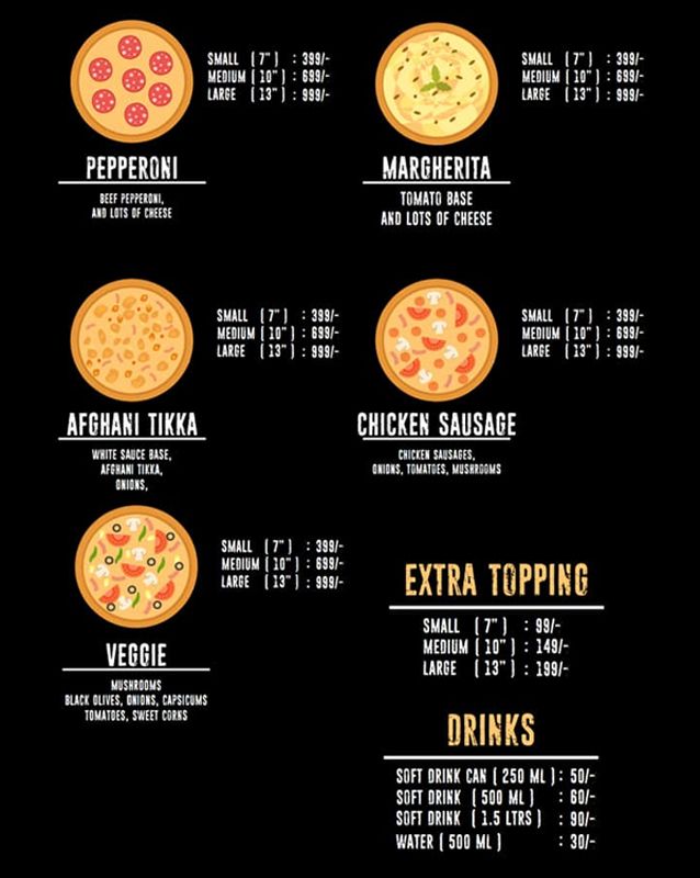 Roamin' Pizza menu