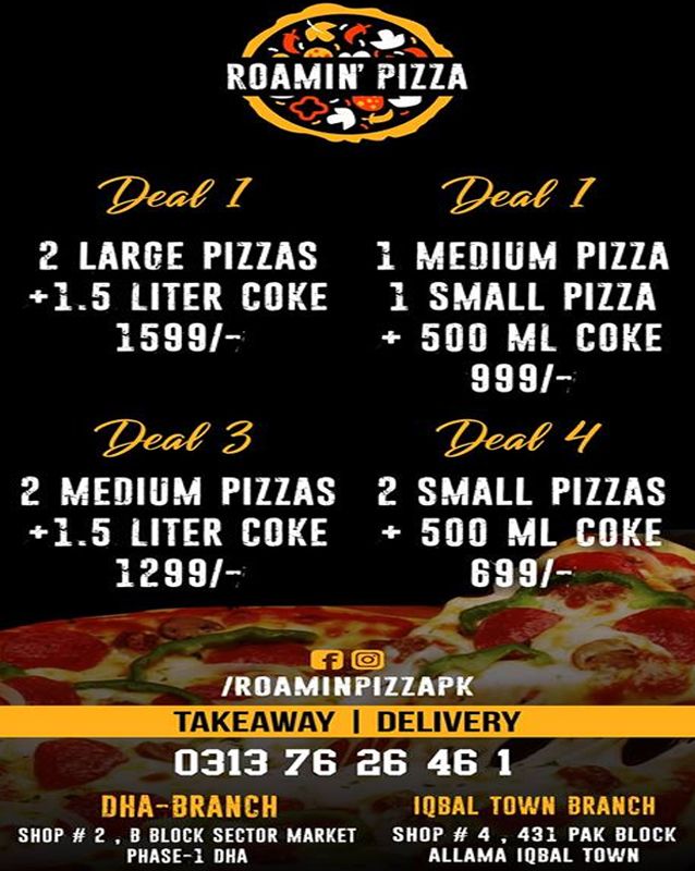 Roamin' Pizza menu