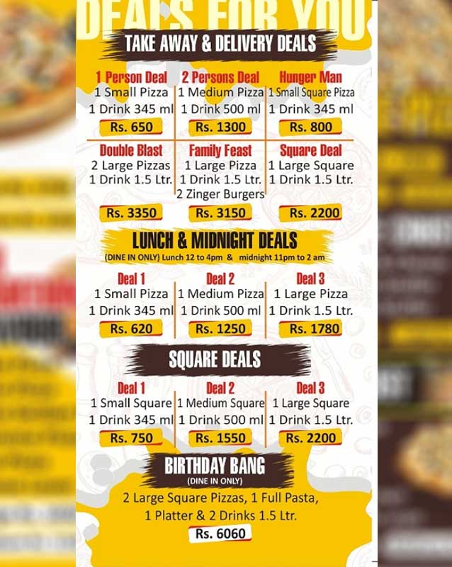 Rolling Pan menu