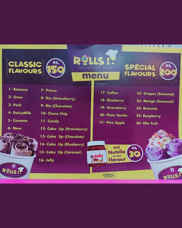 Rolls It menu