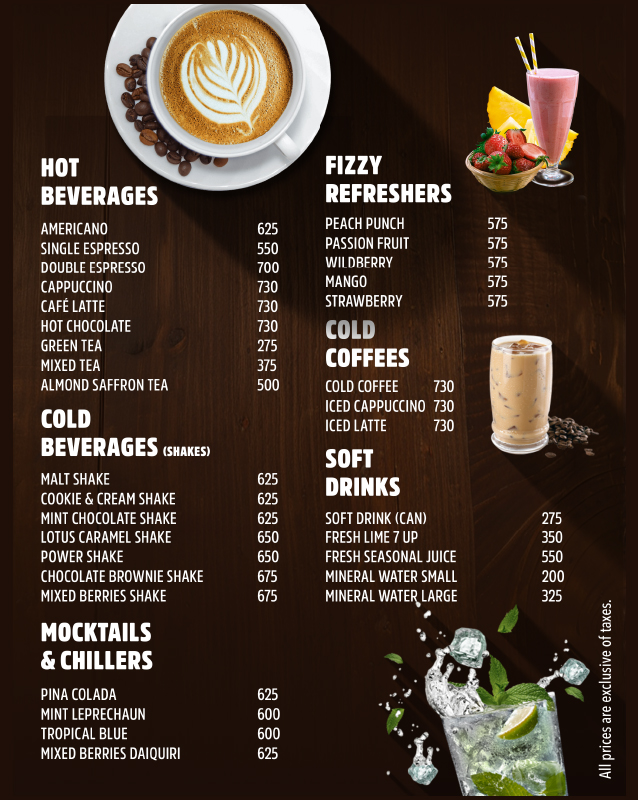 Roof View Garden - Defence Raya Golf & Country Club menu