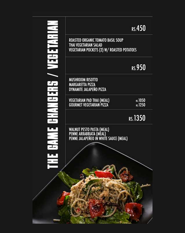 Room Service menu