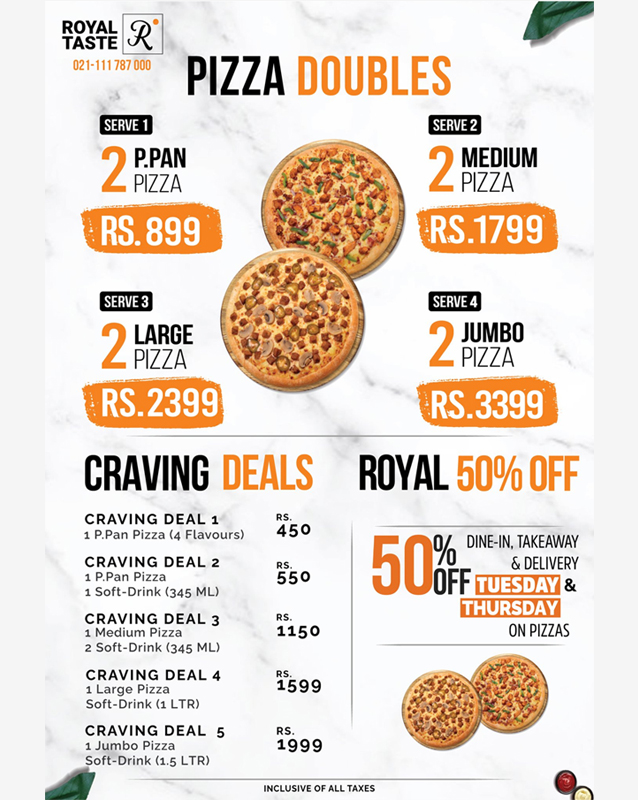Royal Taste menu