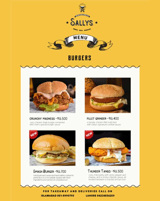 Sallys menu