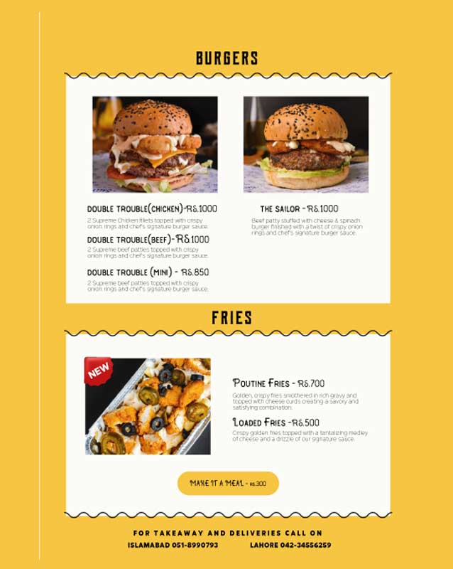 Sallys menu