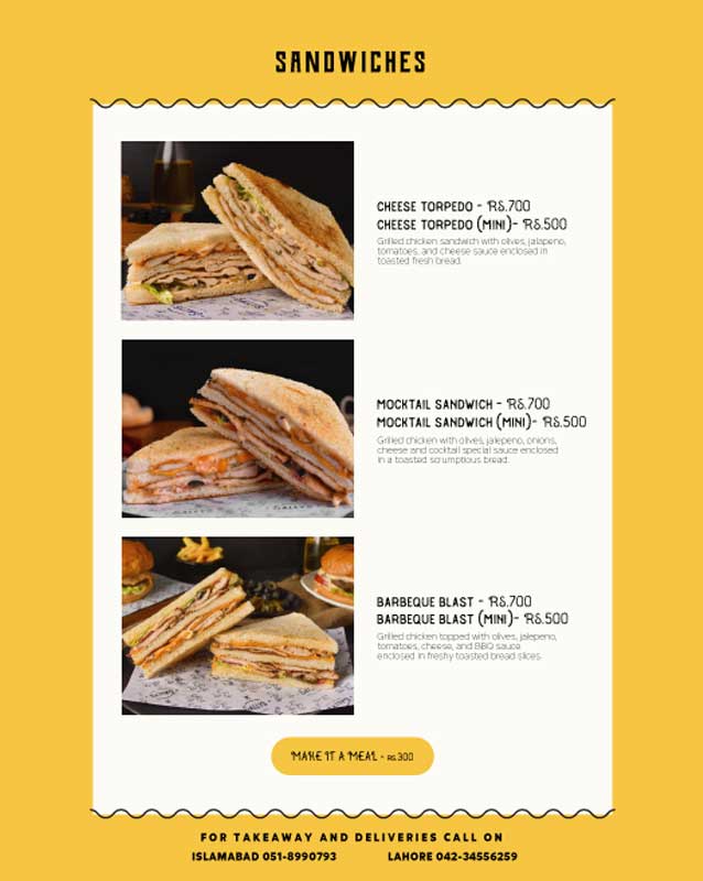 Sallys menu