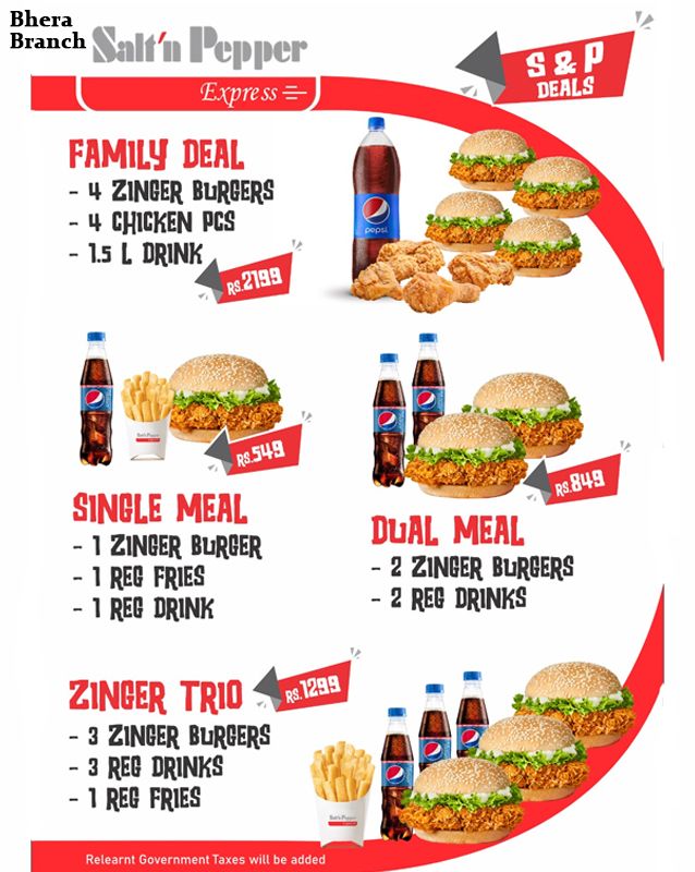 Salt'n Pepper Express menu