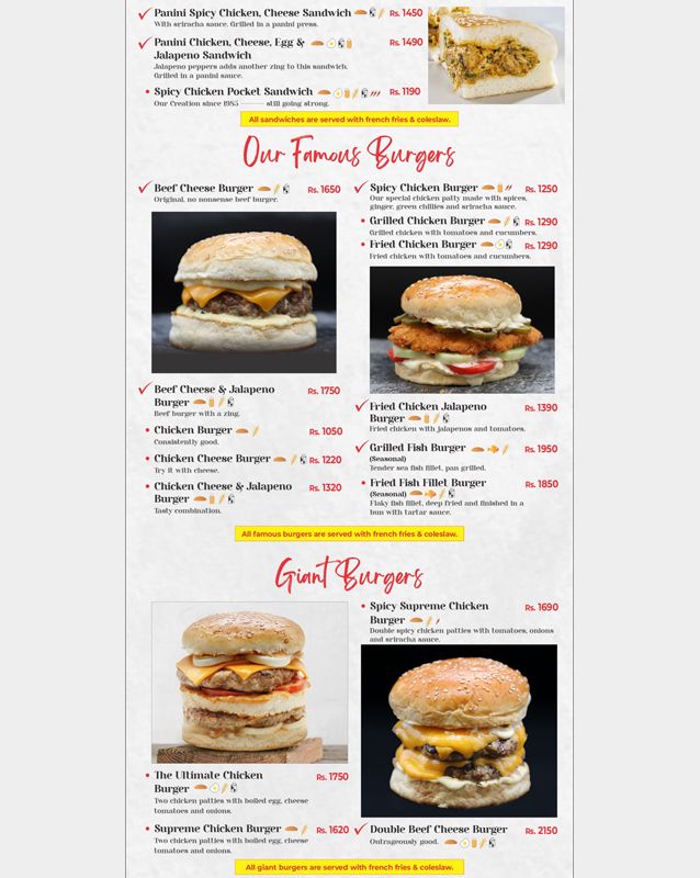Salt'n Pepper Restaurant menu
