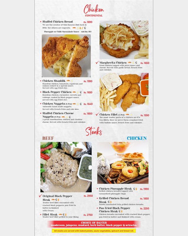Salt'n Pepper Restaurant menu