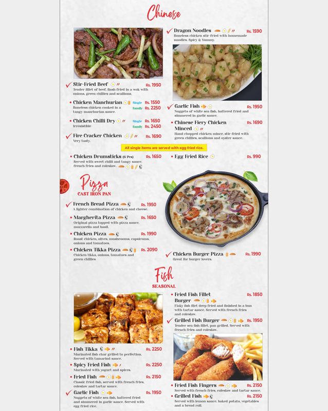 Salt'n Pepper Restaurant menu