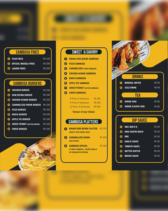 Sambusa menu