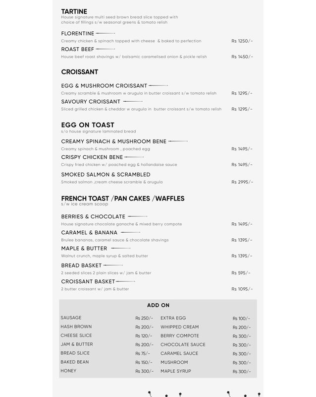 Sauté  menu