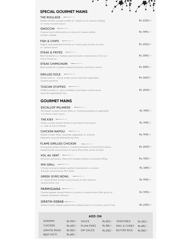 Sauté  menu