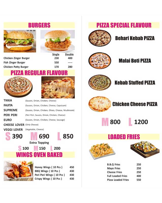 Shawafel menu