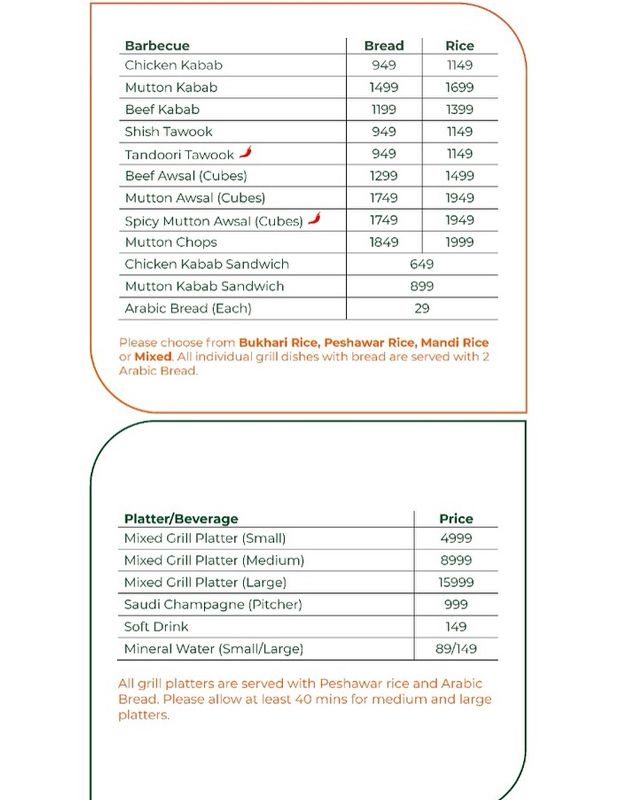 Shawaya - Saudi Rice and Grill menu