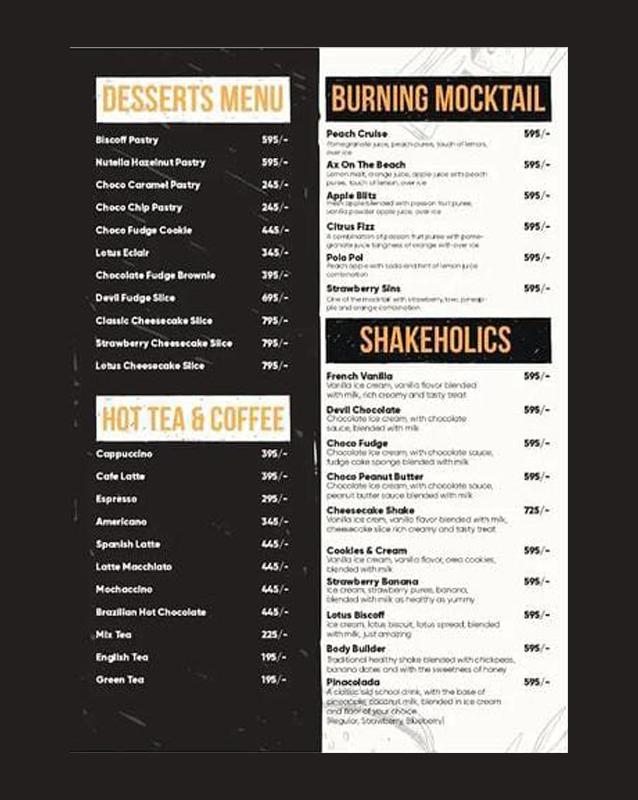 Silverburn Cafe menu