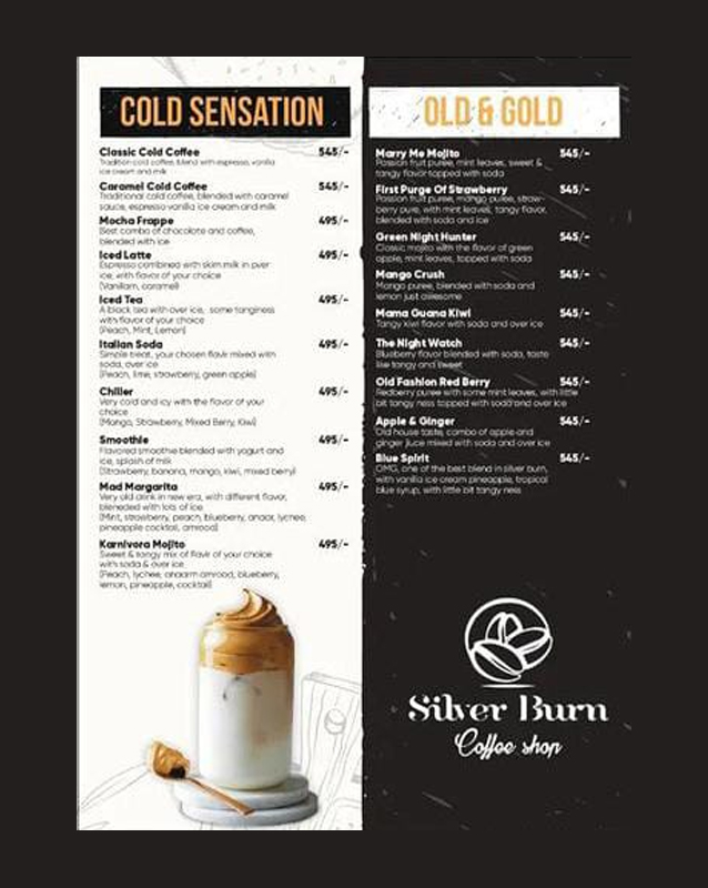 Silverburn Cafe menu