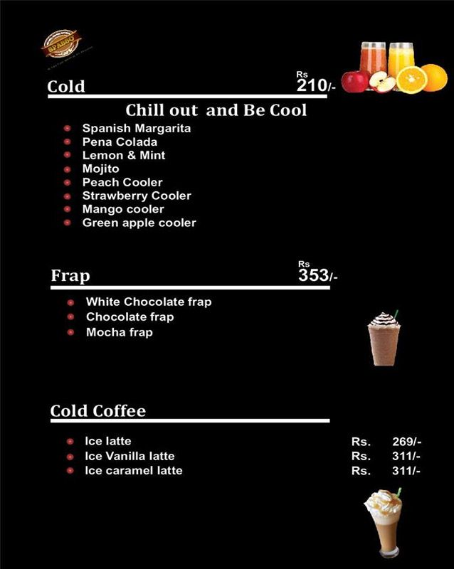 Spasso Cafe menu