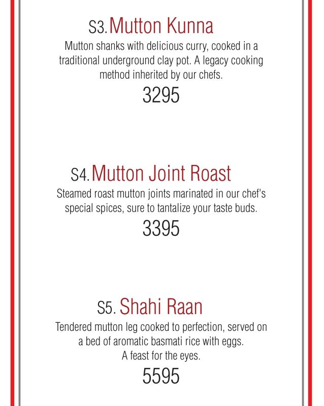 Spice Bazaar menu