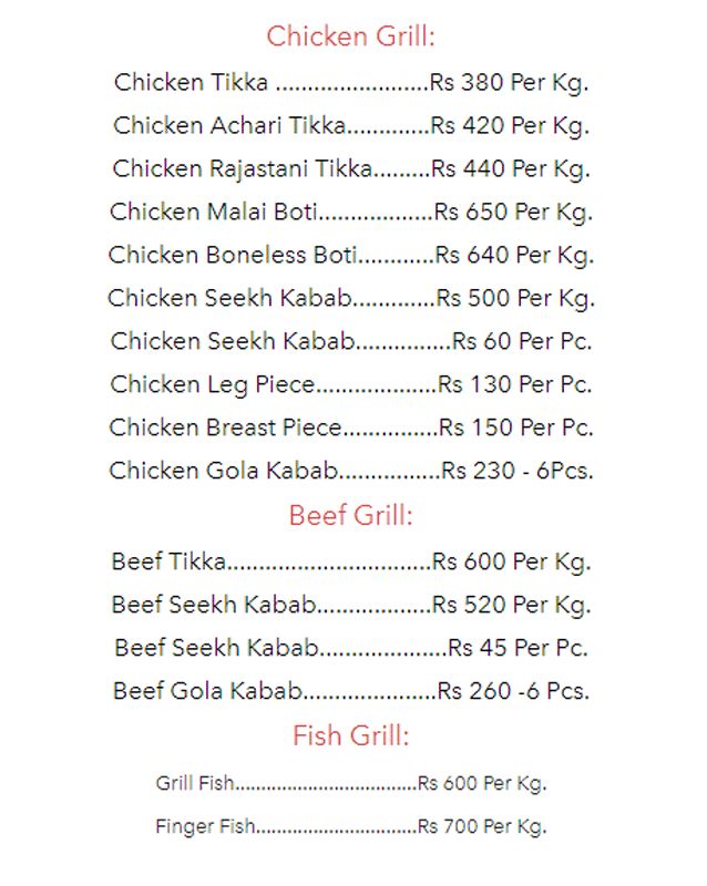 Spicy Grill Cottage menu