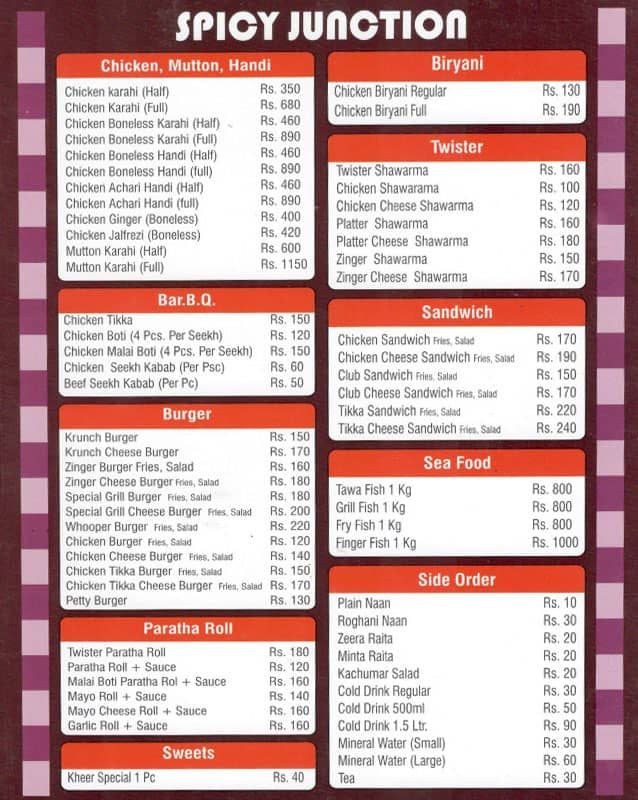 Spicy Junction  menu