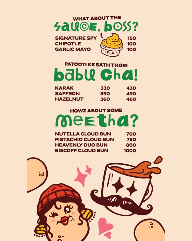 Spud Chai menu