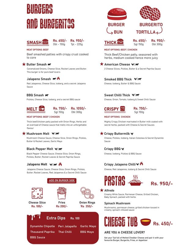 Steak Away menu