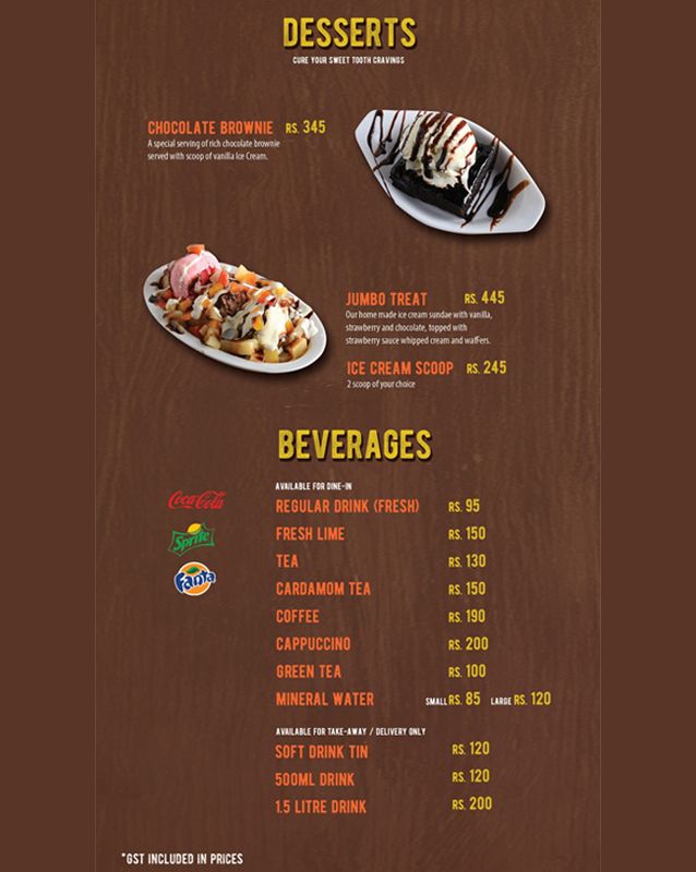 Stone Ove Pizza Valley menu