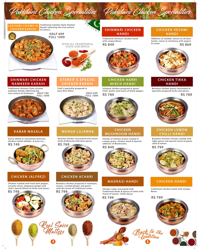 Stoner’s Family Restaurant menu