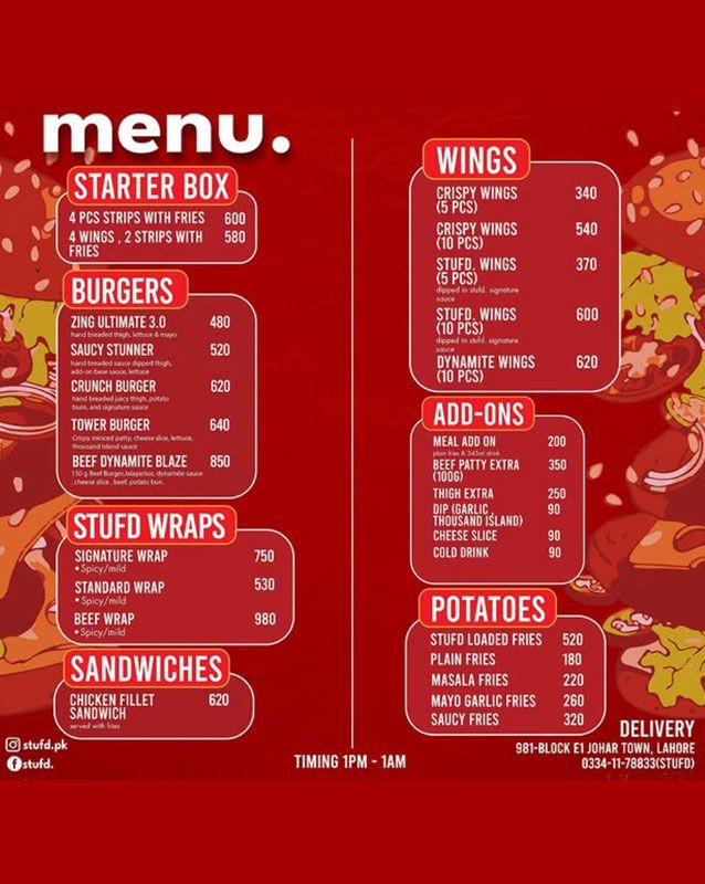 Stufd. menu