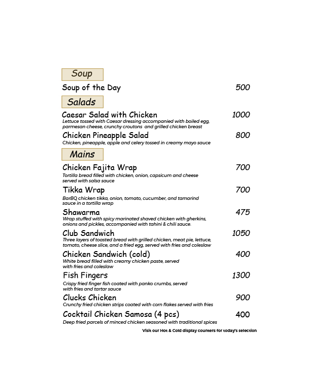 Sugar & Dough - Defence Raya Golf & Country Club menu