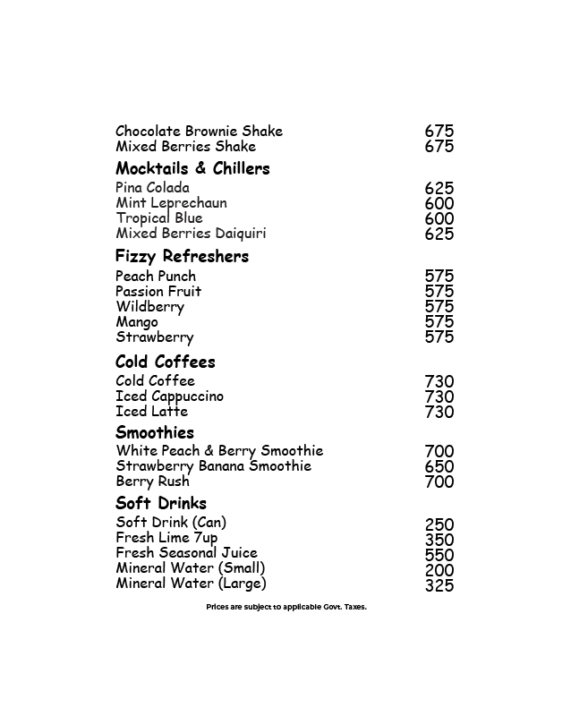 Sugar & Dough - Defence Raya Golf & Country Club menu