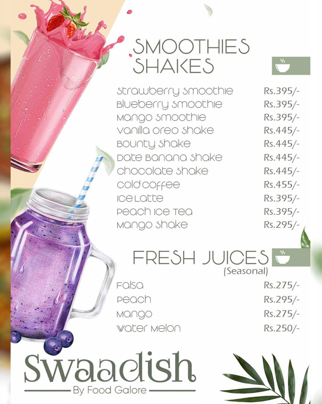 Swaadish By Food Galore menu