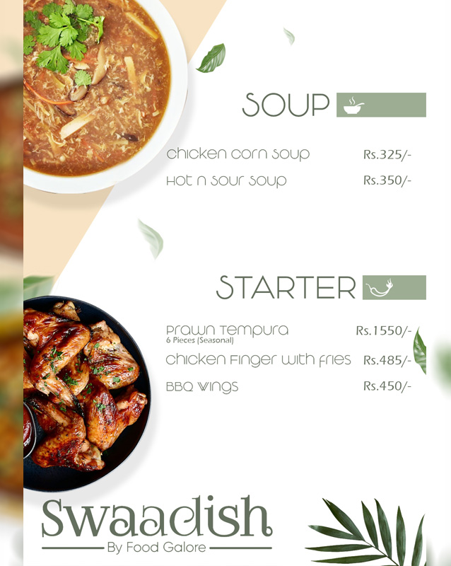 Swaadish By Food Galore menu