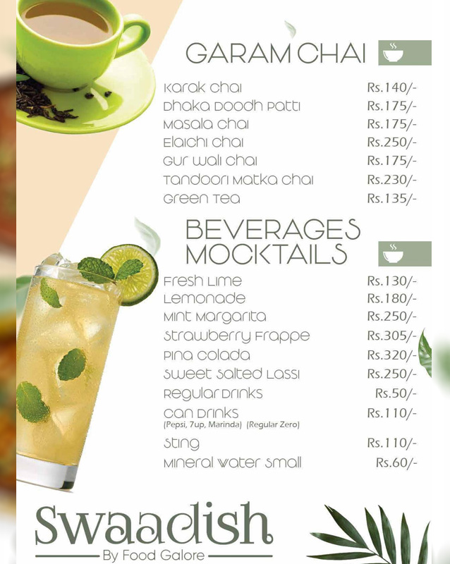 Swaadish By Food Galore menu
