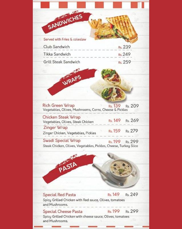 Swadi Rasoi menu