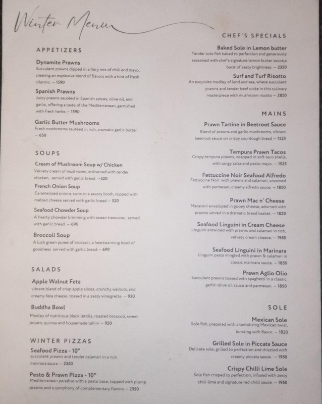 Sweet Affairs menu