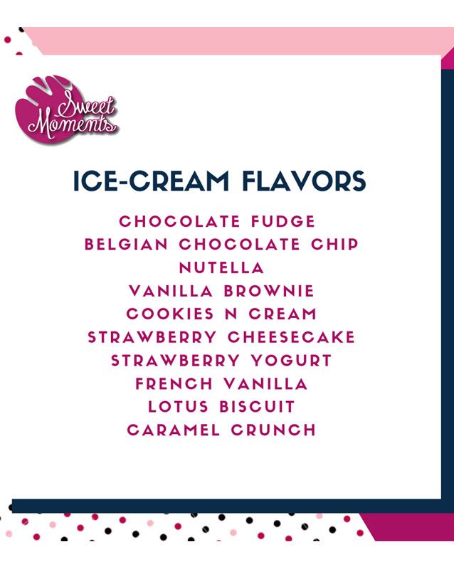 Sweet Moments menu