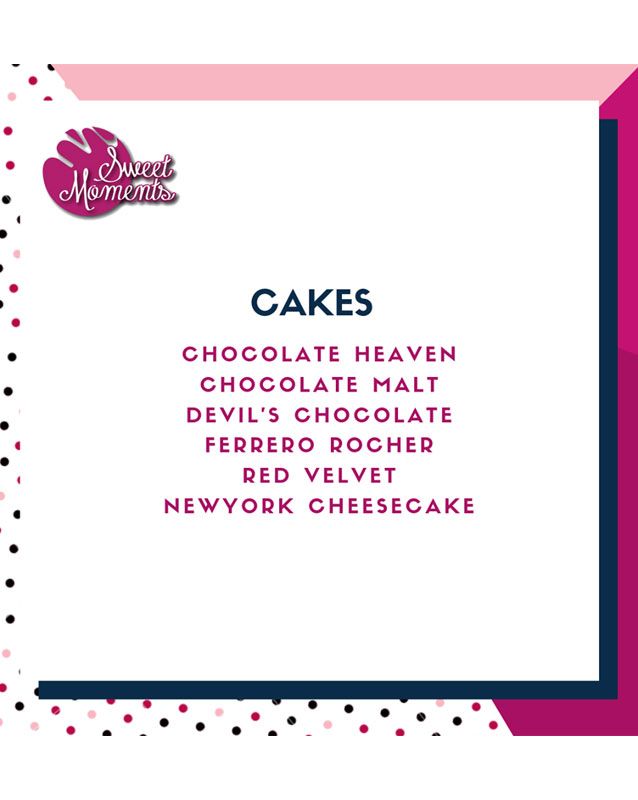 Sweet Moments menu